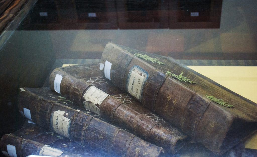 Libri all'archivio storico del Castello Pignatelli a Monteroduni